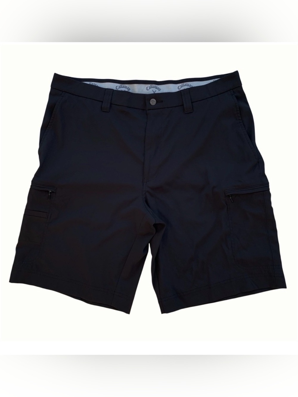 Callaway Black Flat Front Cargo Performance Golf Shorts ~ Men’s 36